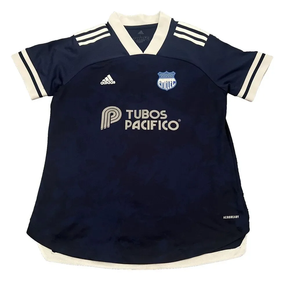 Club Sport Adidas Emelec Mens Large Blue Soccer Jersey Tubos Pacifico Football